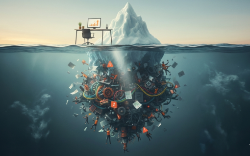 Representación del caos silencioso en empresas y falta de escalabilidad.